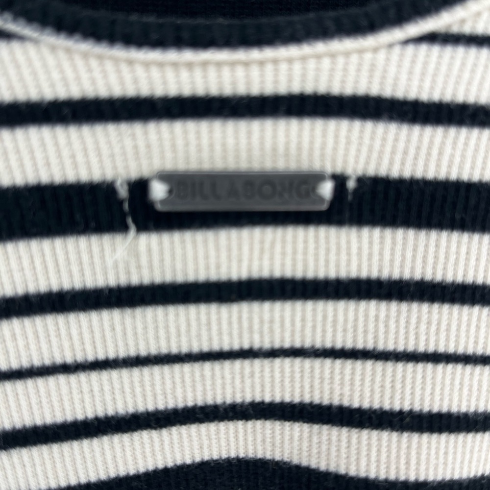 Billabong Women Black White Stripe Bodycon Surfcore Mini Dress Y2K Coastal Sz S - Picture 5 of 6